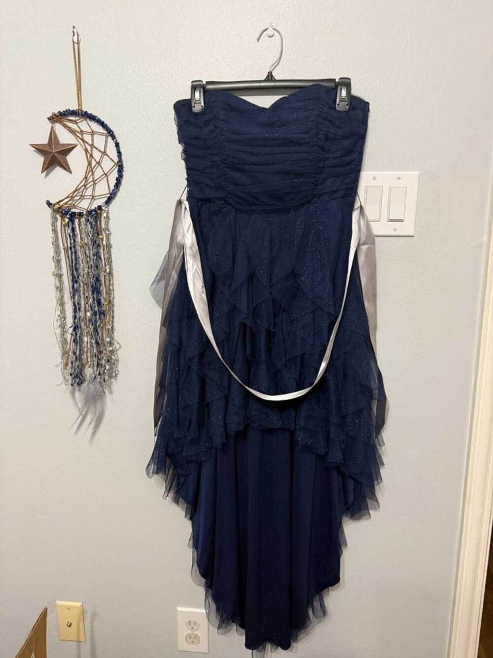 Strapless High Low Ruffle Dress